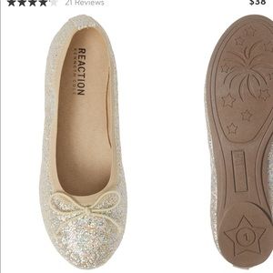 Kenneth Cole Reaction Girls Glitter Flats EUC 13.5